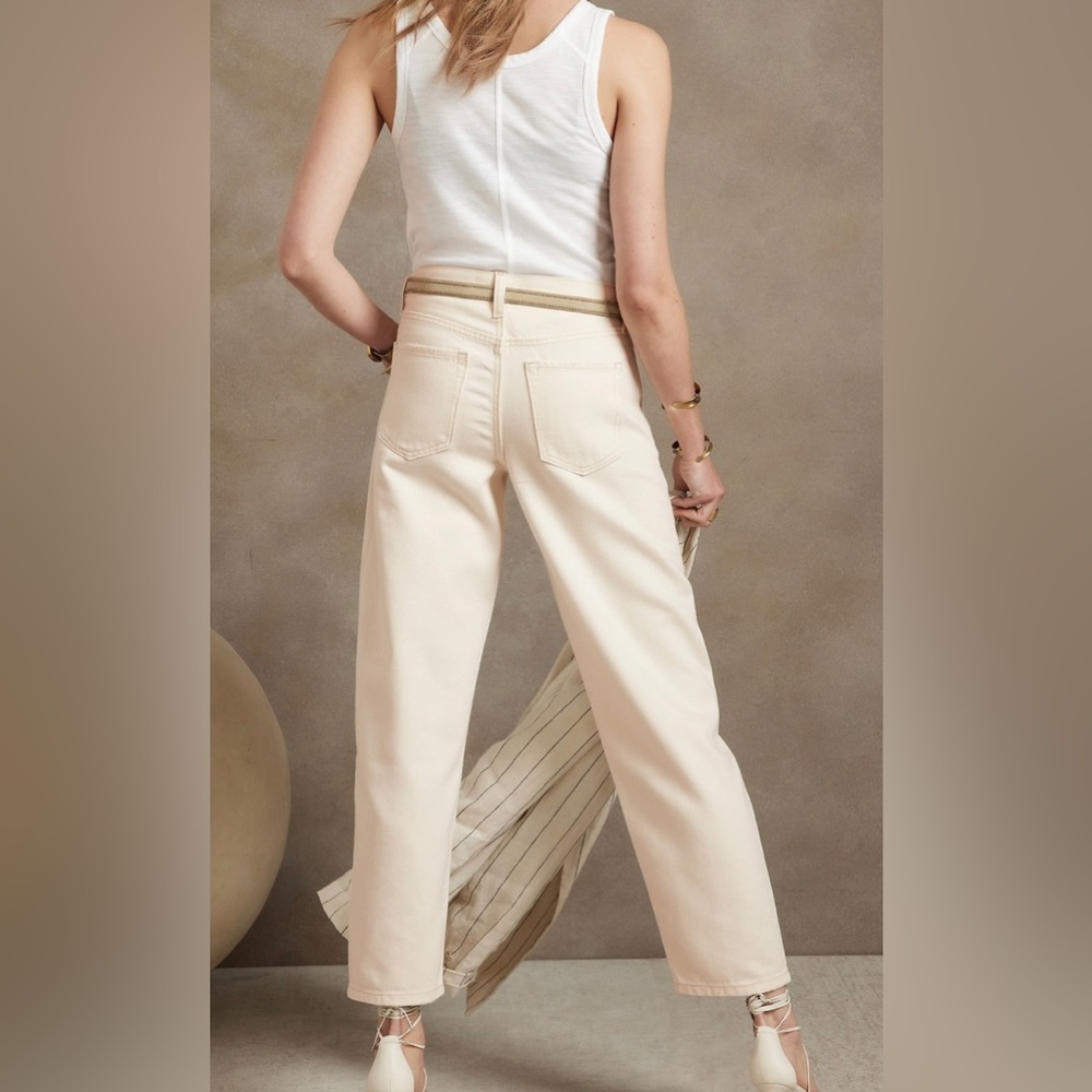 Banana Republic - cream barrel Jean